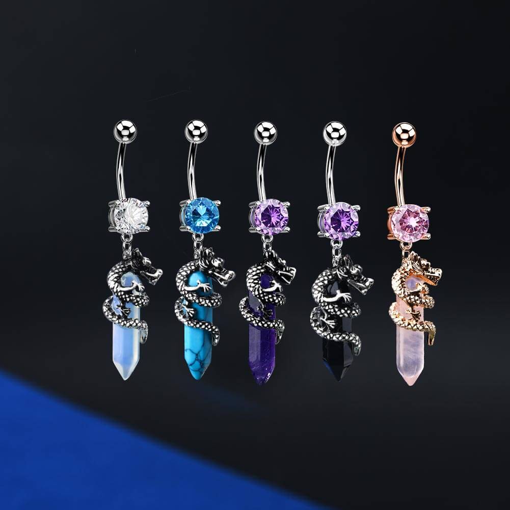 dragon belly button ring