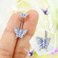 blue butterfly belly piercing