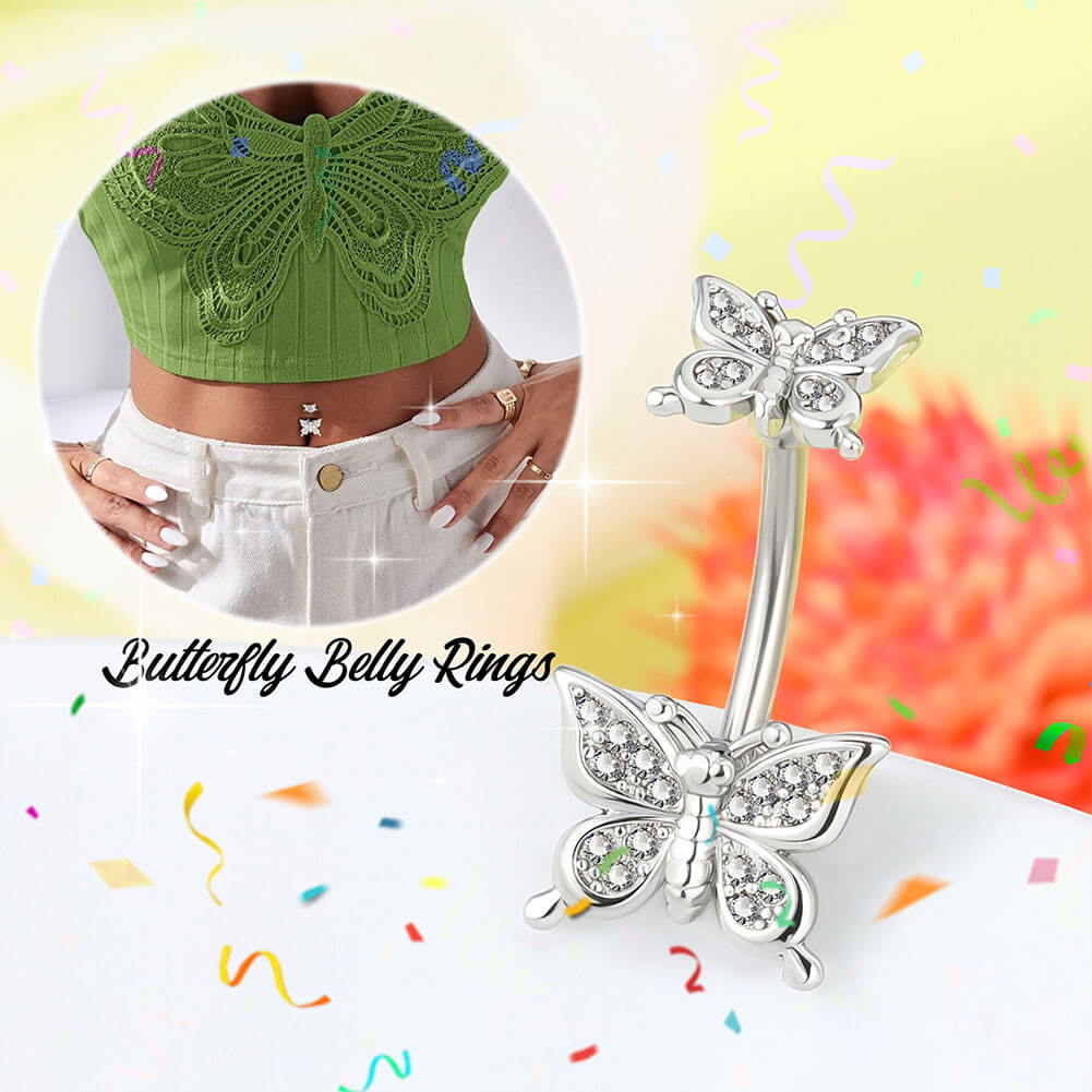 butterfly navel ring