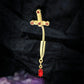 gold sword dagger belly button ring oufer body jewelry