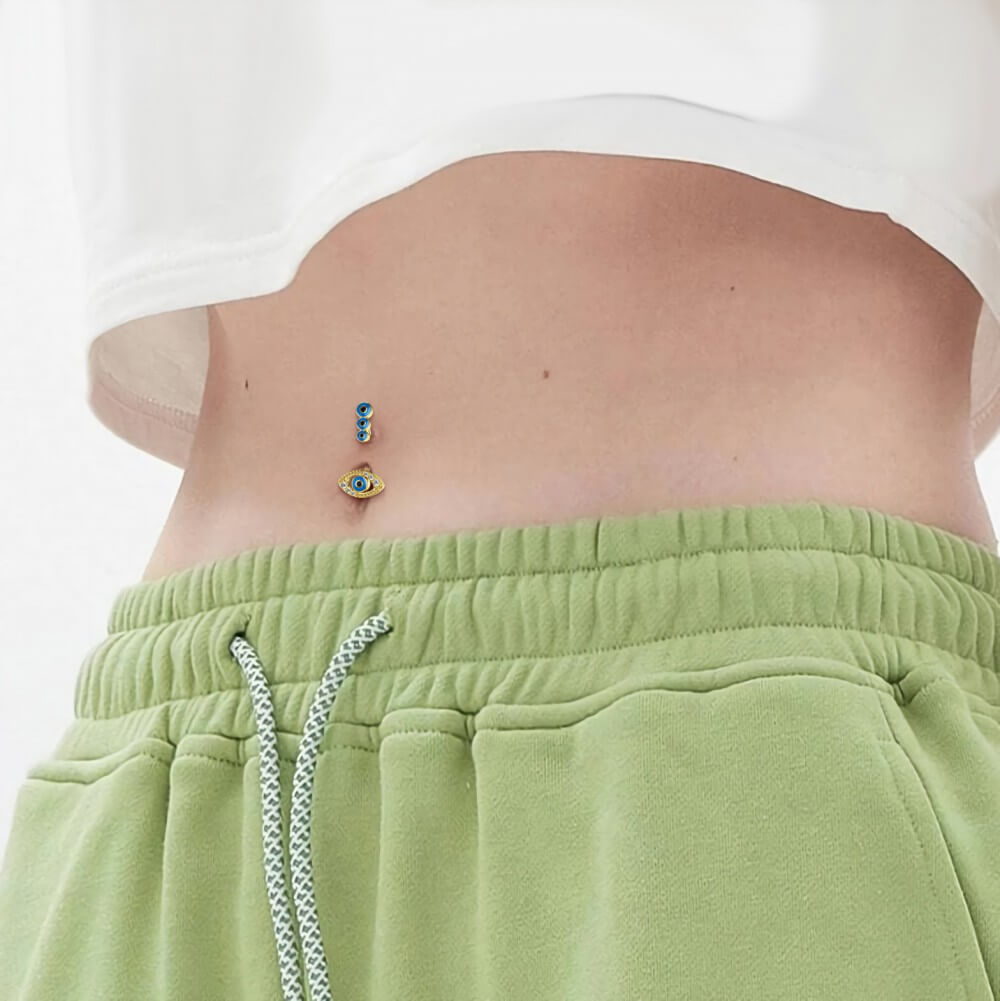 evil eye belly button piercing