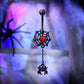 spider dangle belly button ring