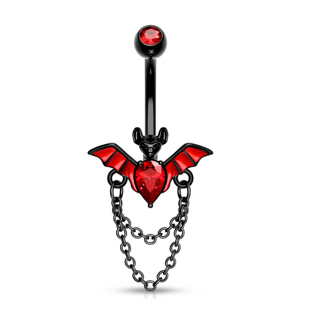 bat belly button ring
