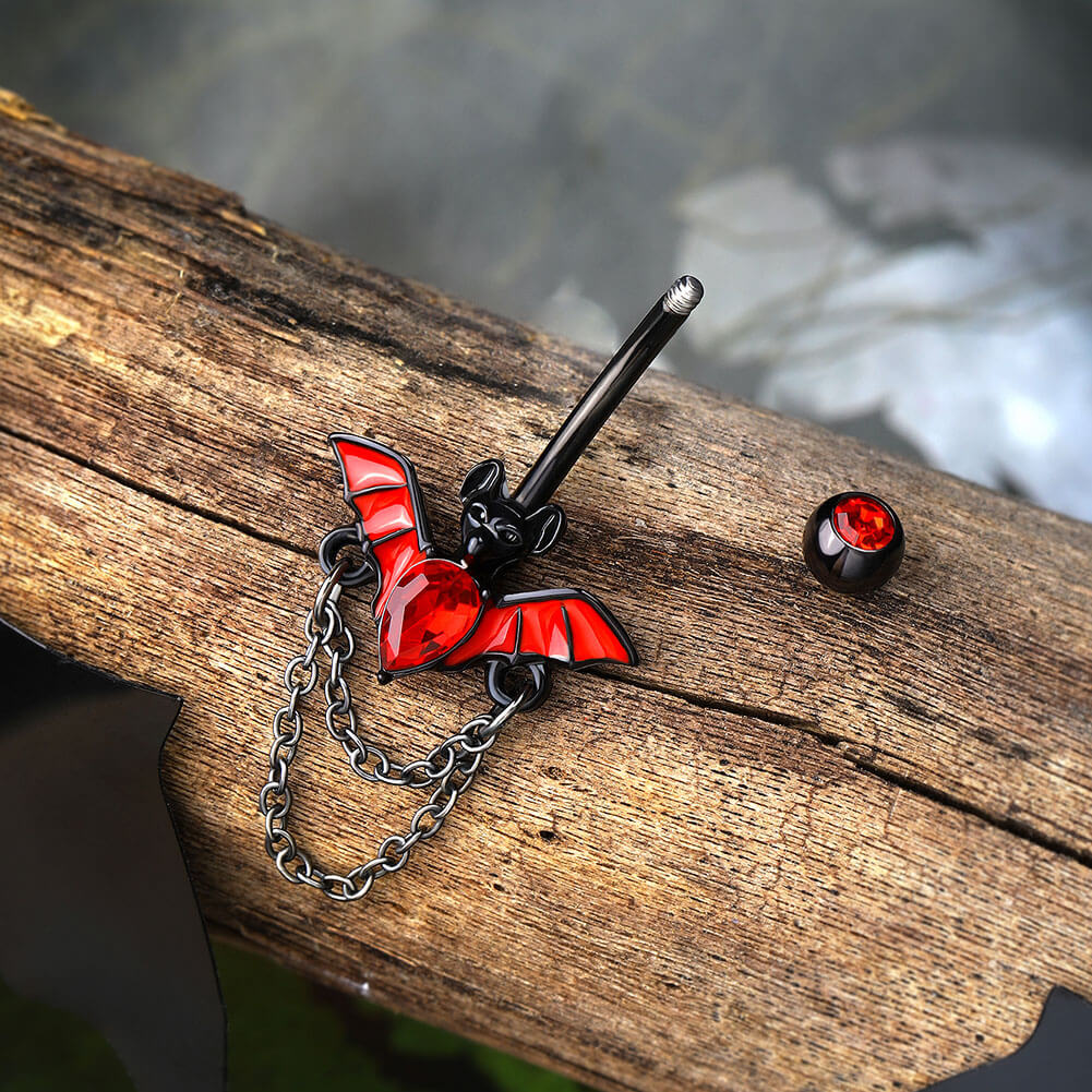 bat belly button ring