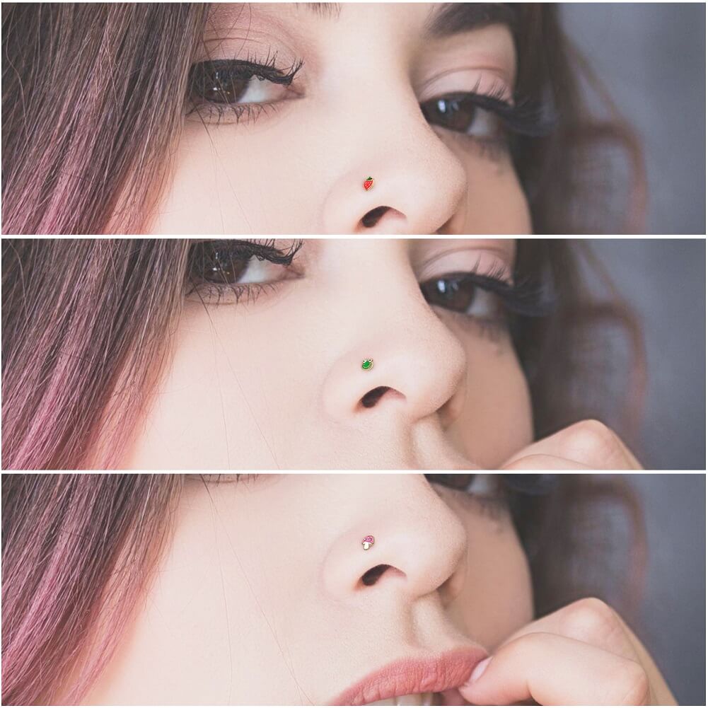 l shaped nose stud