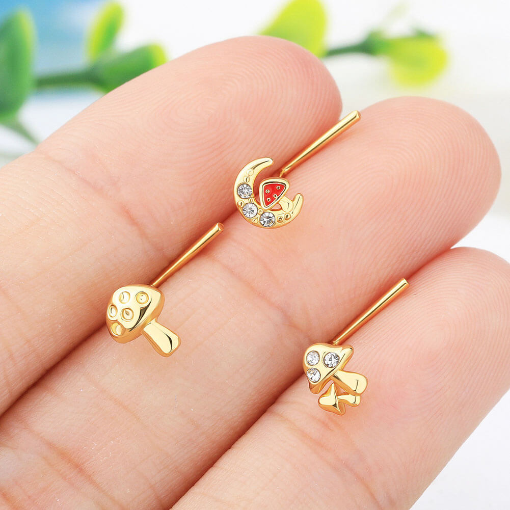 mushroom L-shape nose ring