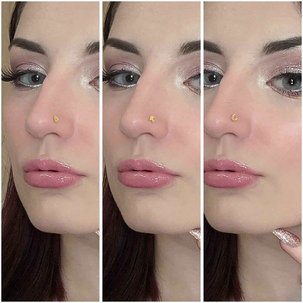 mushroom nostril piercing