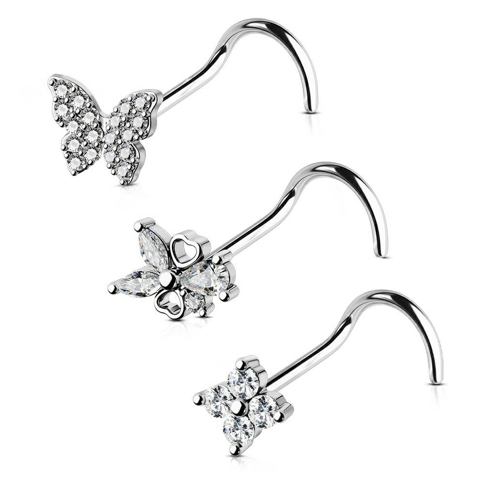 butterfly nose stud 
