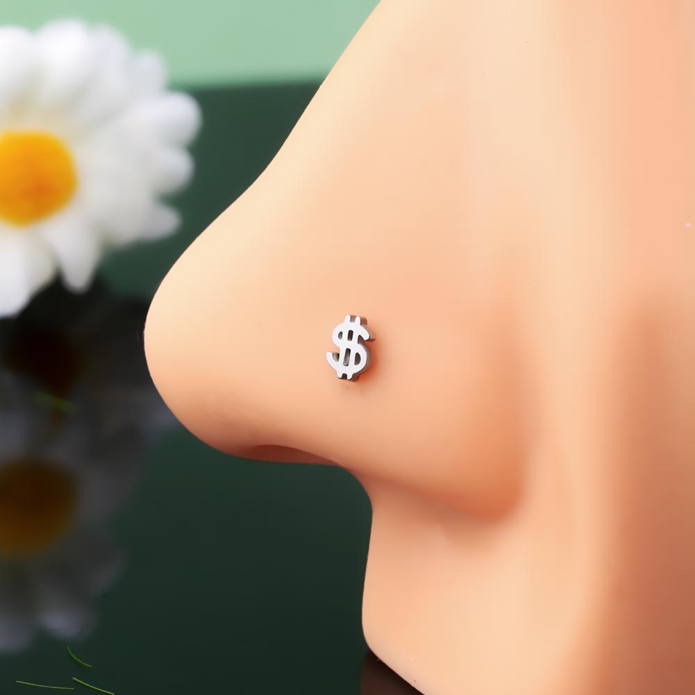 dollar sign nose piercing