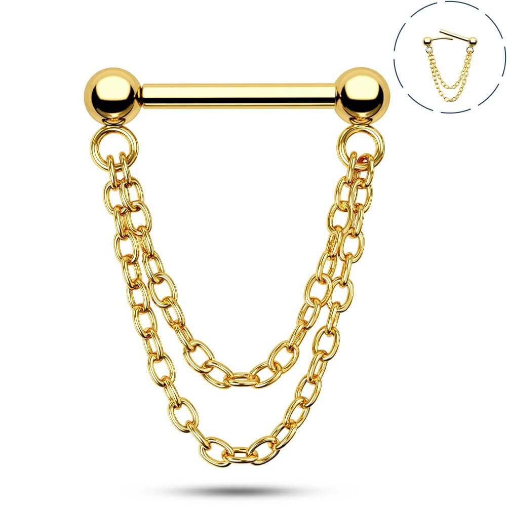 gold chain septum ring