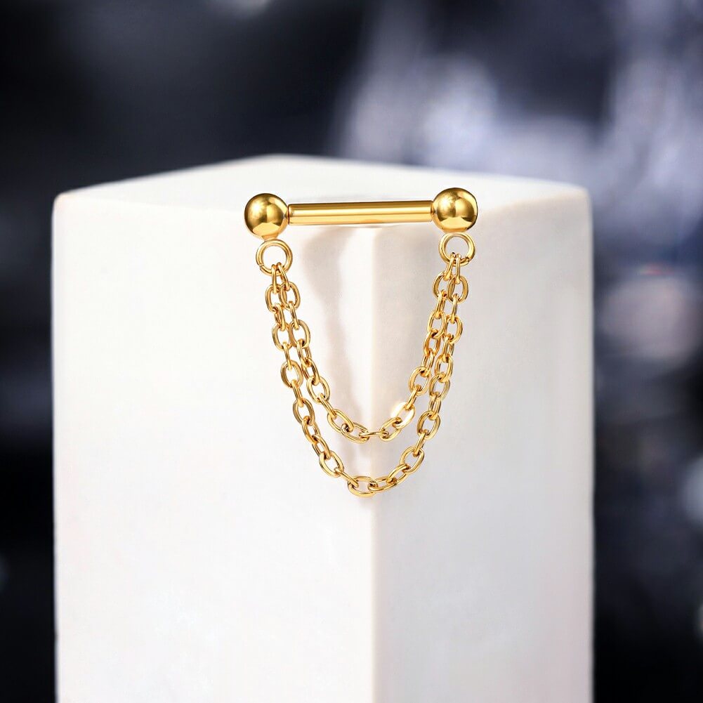 oufer body jewelry chain septum ring