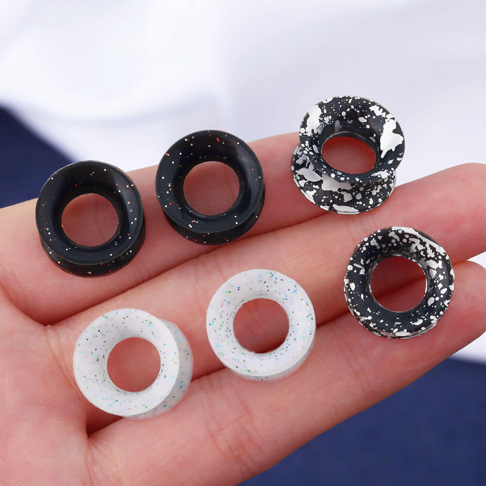 20pcs Soft Silicone Plugs 00 Gauges of Set 6, 4mm to 25mm, 4mm(6g)