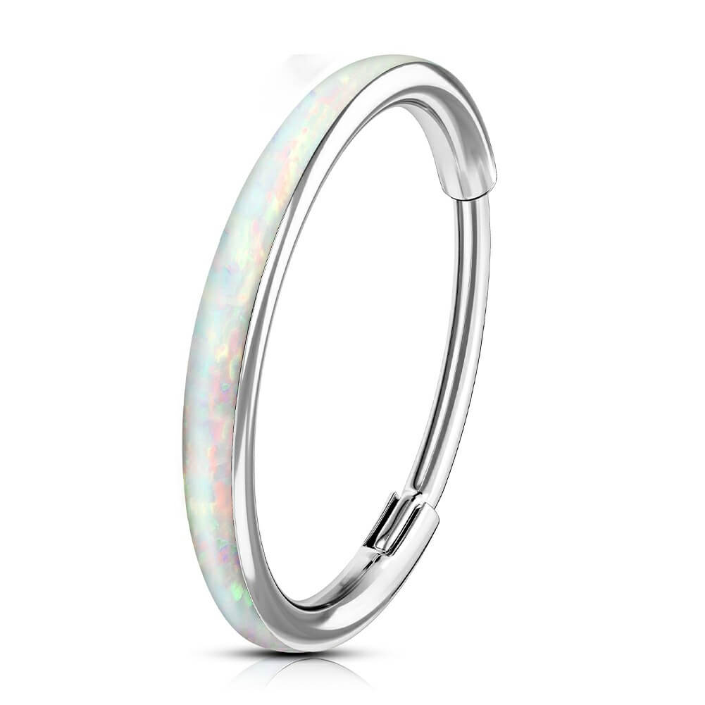 Opal Nose Hoop 20G Hinged Nose Ring – OUFER BODY JEWELRY