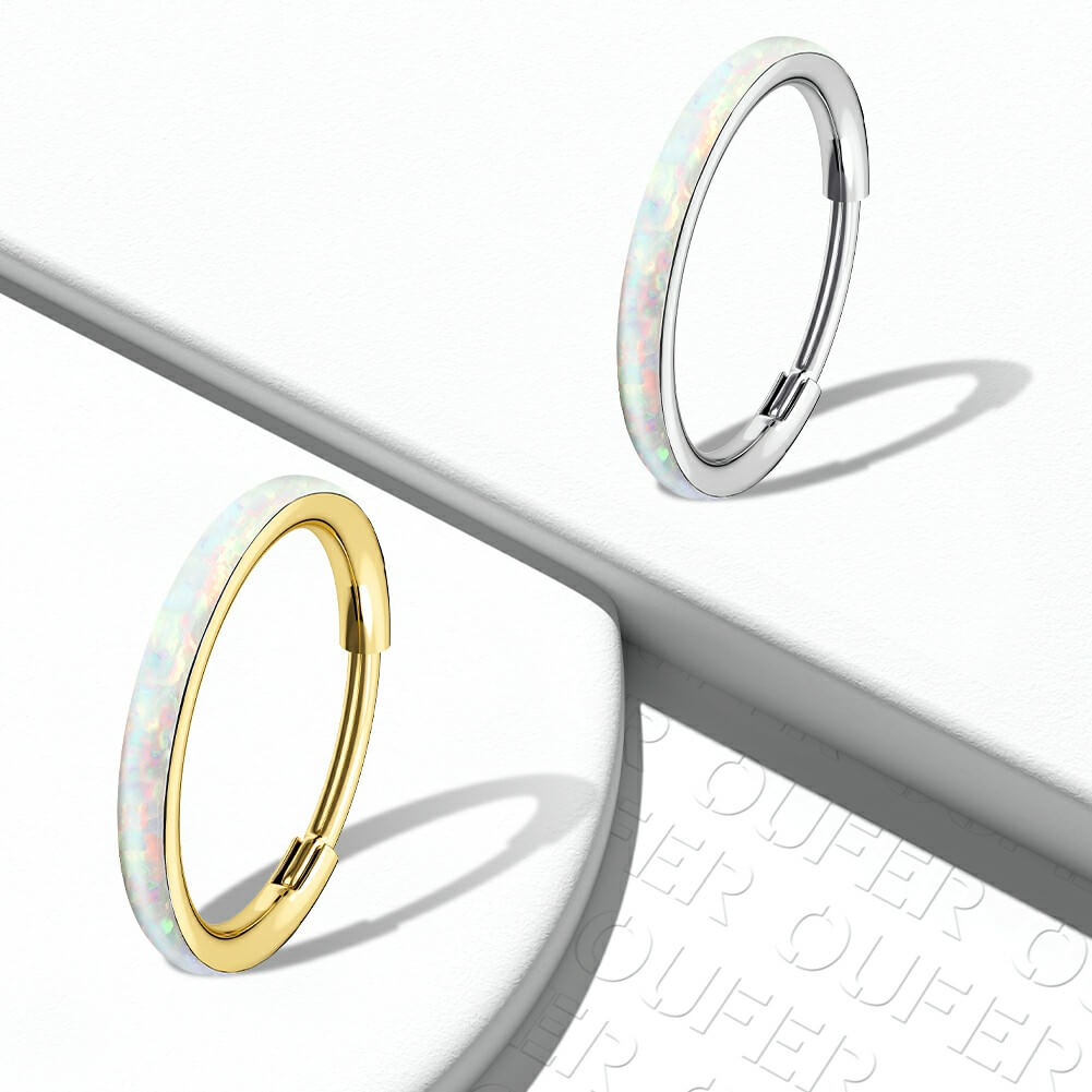 Opal Hinged Segment Nose Ring