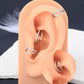 16G Double Hoop Hinged Segment Helix Conch Earrings