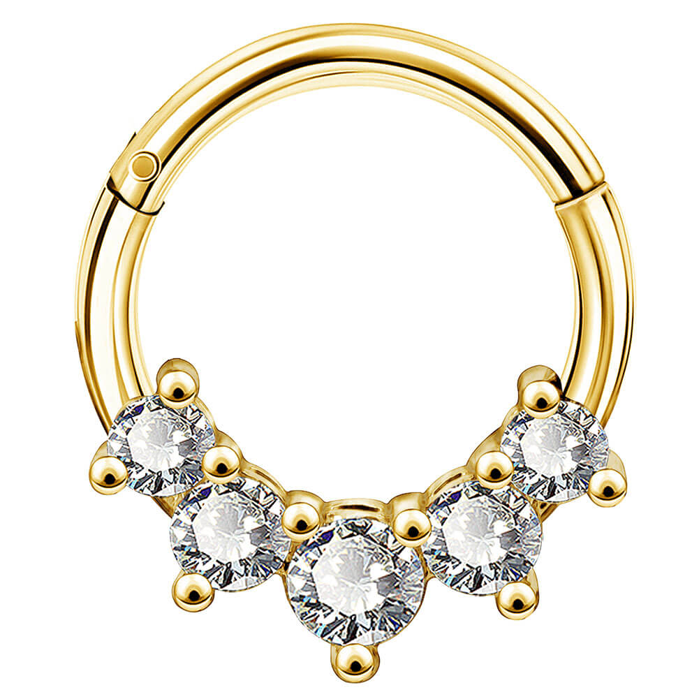 gold pretty septum rings