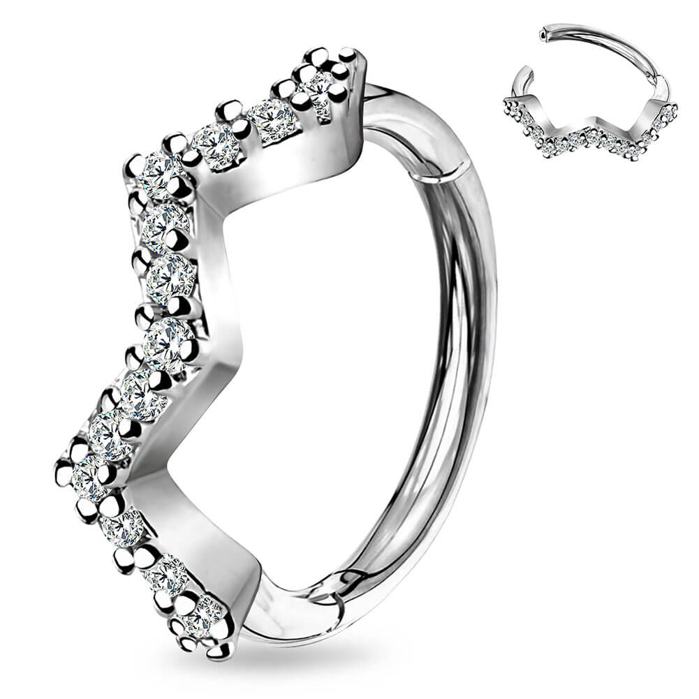 OUFER 16G Conch Piercing Mit Marquise Zirkonia - 316L Edelstahl Labret Stecker 6/8/10mm