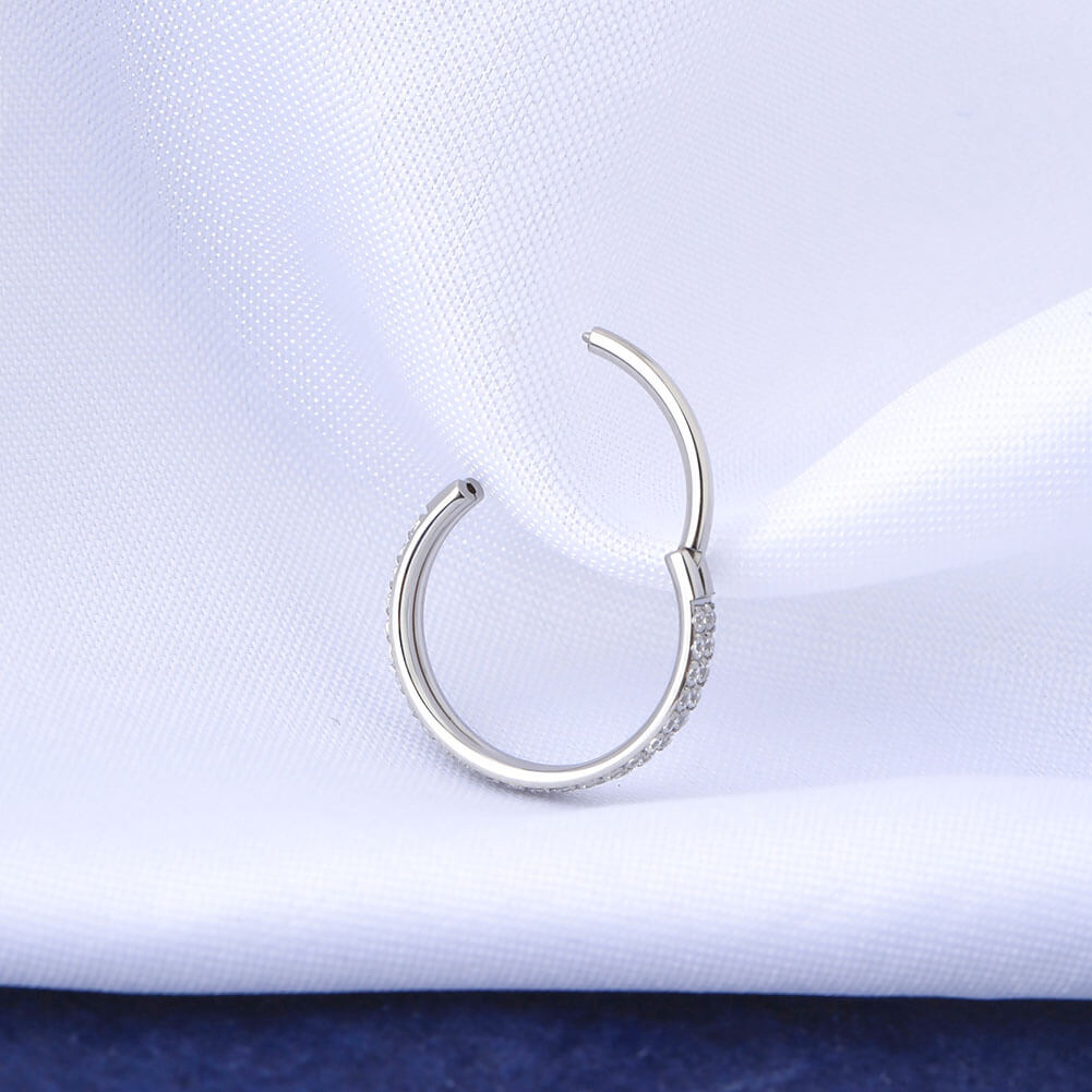 Cerceau Clicker Segment à Charnière en Cristal à Double Anneaux 16G