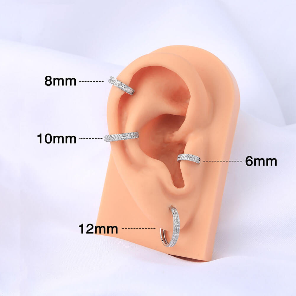 Cerceau Clicker Segment à Charnière en Cristal à Double Anneaux 16G