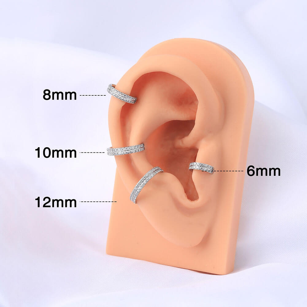 Cerceau Clicker Segment à Charnière en Cristal à Double Anneaux 16G