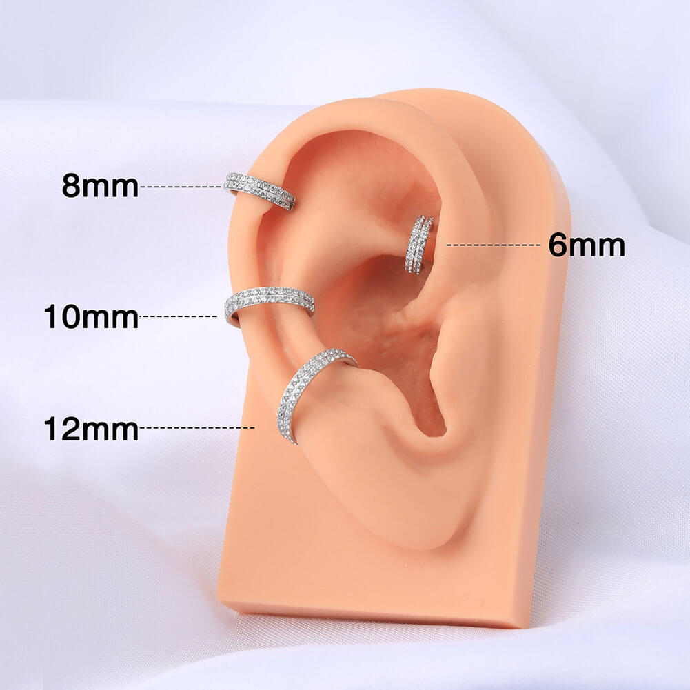Cerceau Clicker Segment à Charnière en Cristal à Double Anneaux 16G