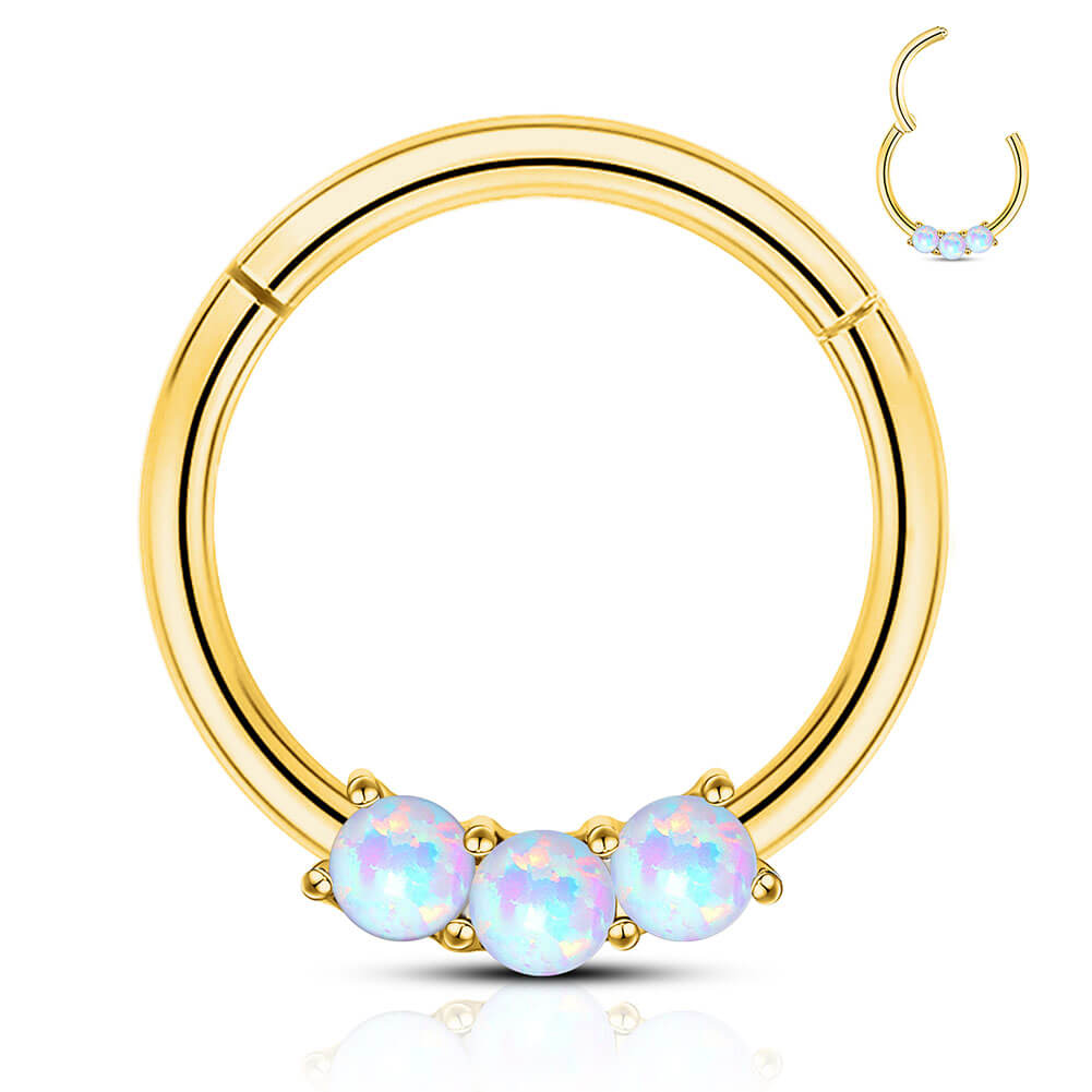 gold opal septum ring
