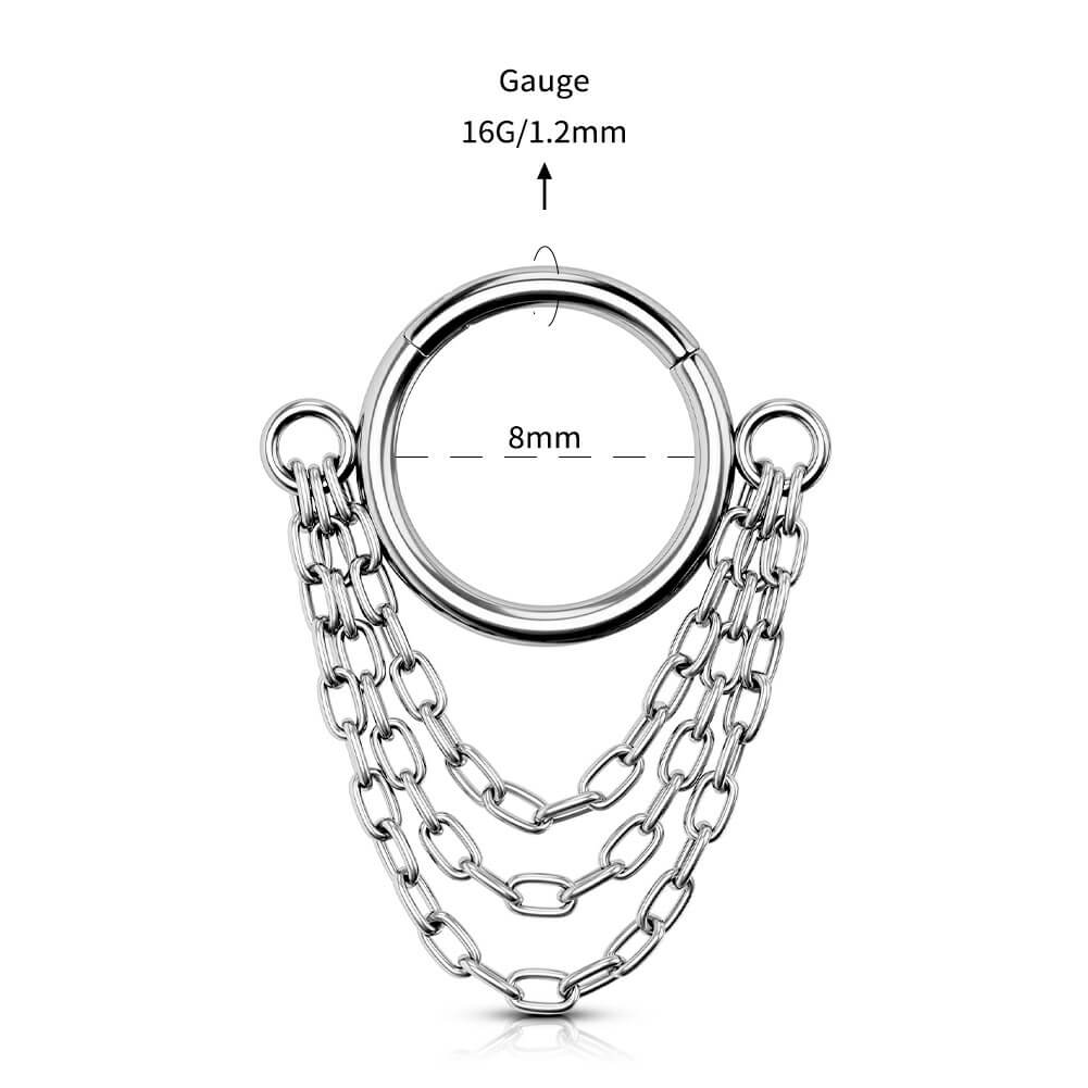 16g septum piercing chain