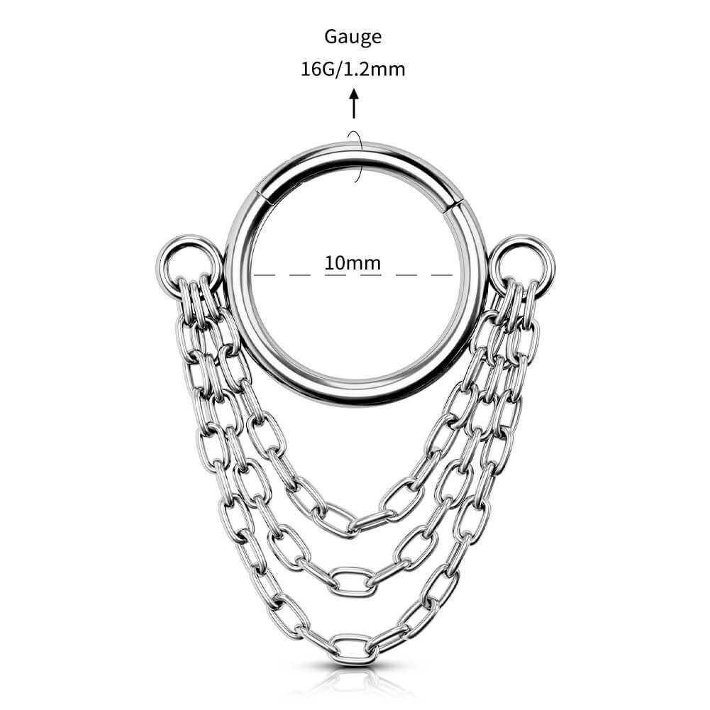 10mm septum piercing chain