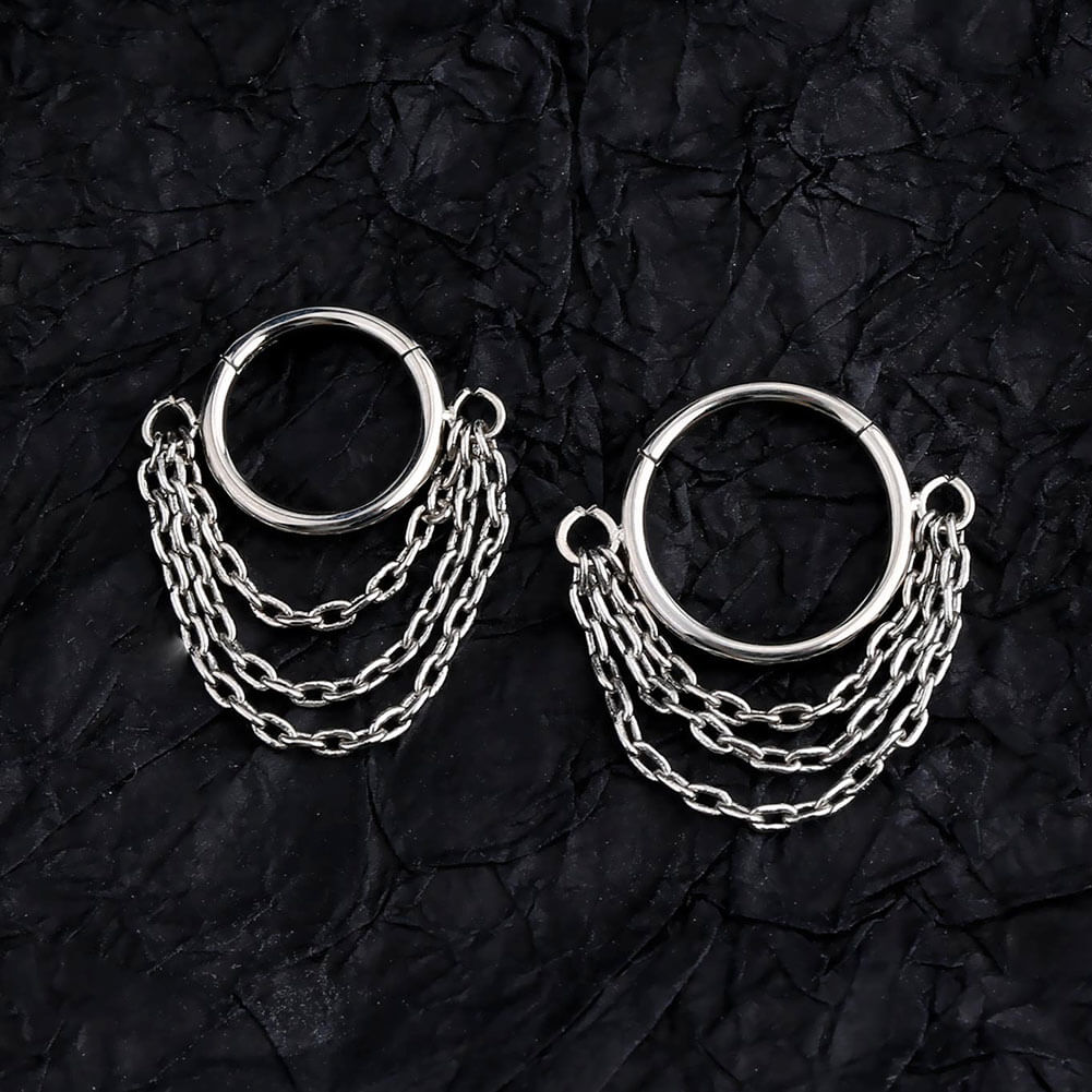 steel septum piercing chain