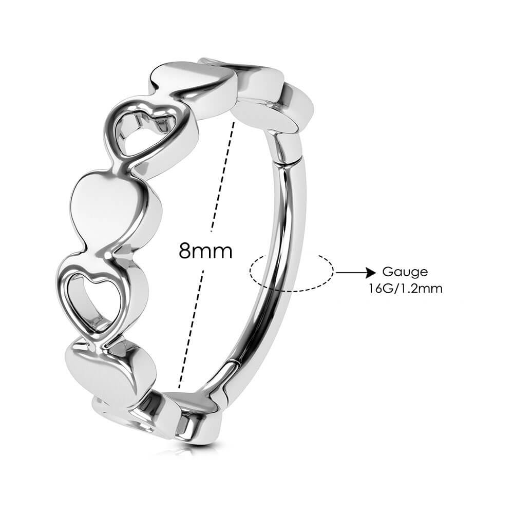 8mm heart cartilage earring