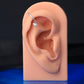 18G Heart Dangle CZ Nose Hoop Helix Earrings
