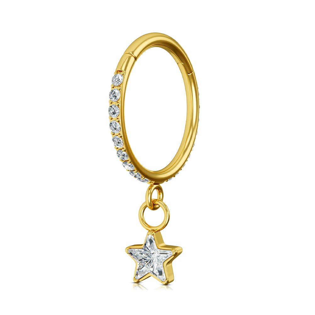 star dangle cartilage earrings