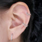 16G Double Hoop CZ And Opal Helix Daith Earring