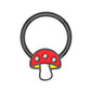 black and red mushroom septum ring 