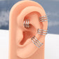 16G Triple Hoops Hinged Segment Daith Helix Earring