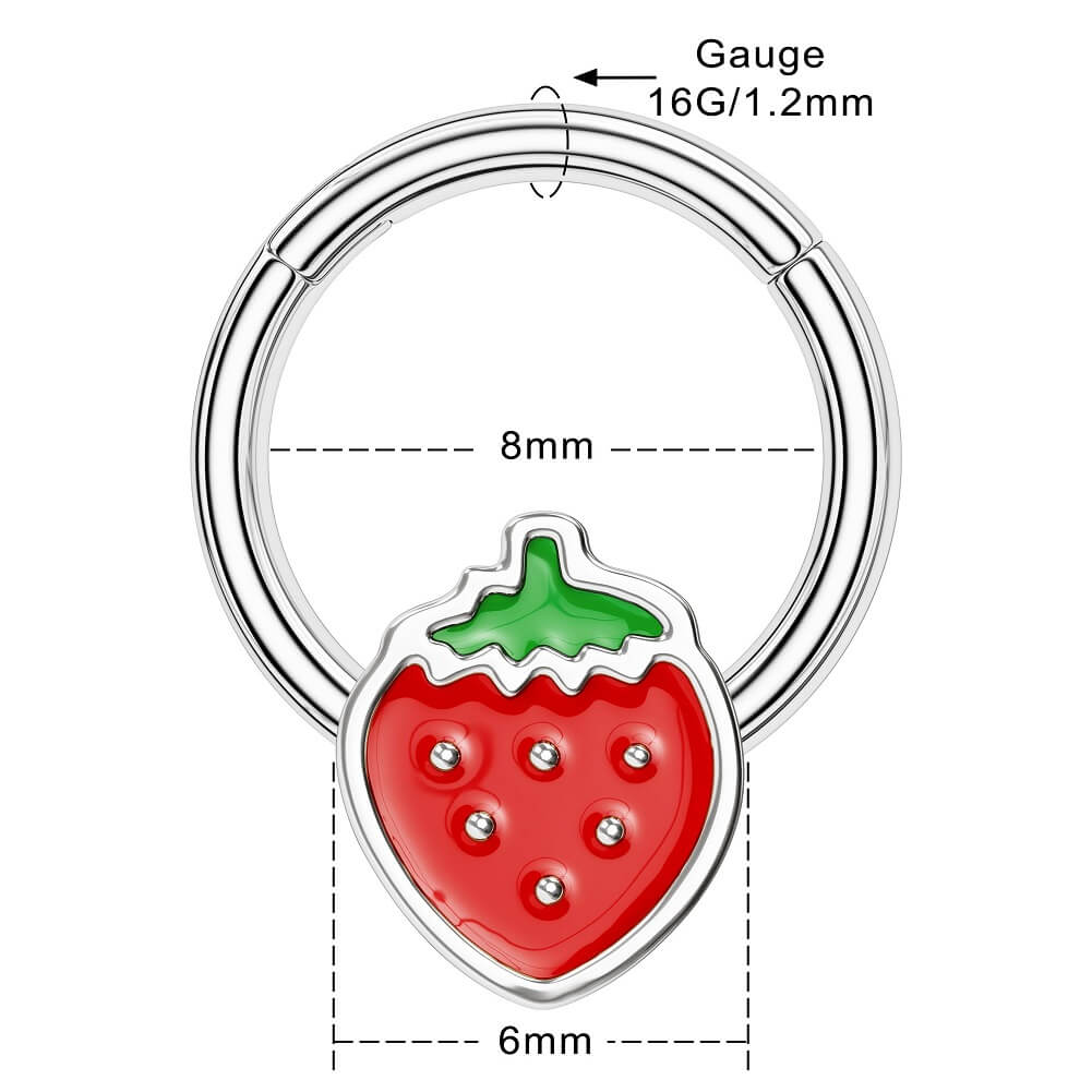 8mm strawberry septum ring