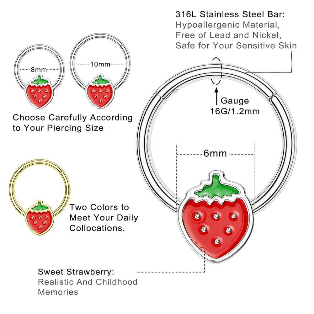 strawberry septum piercing ring