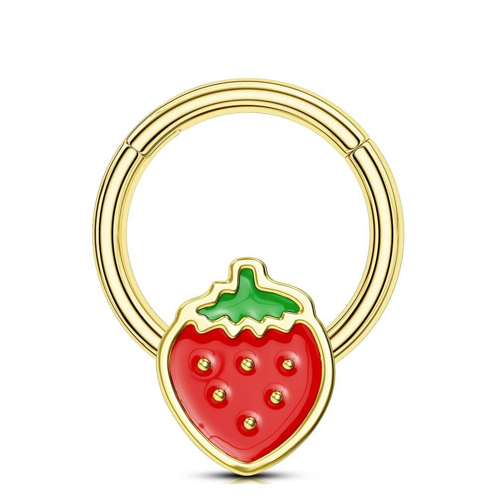 gold strawberry septum ring