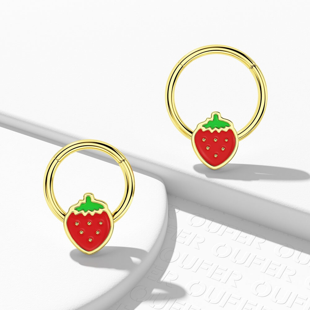 gold strawberry septum ring