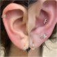 18G Butterfly CZ Nose Ring Helix Daith Hoop Earring