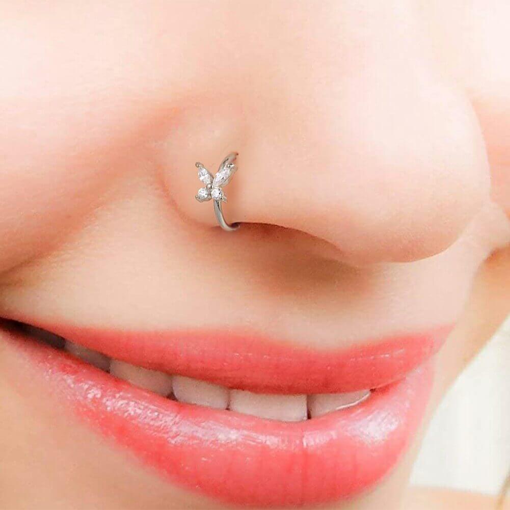 Butterfly Nose Stud Indian Nose Pin Rose Gold Nose Jewelry Christmas Day  Sale | eBay