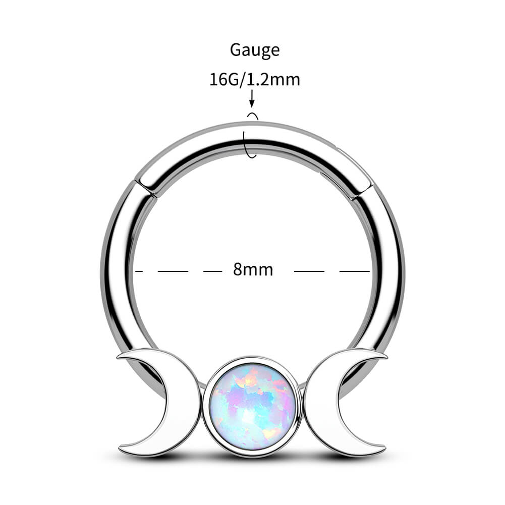 8mm moon phase septum ring