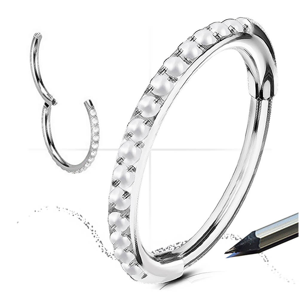 pearl nose ring hoop oufer body jewelry