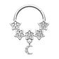oufer star and moon septum ring