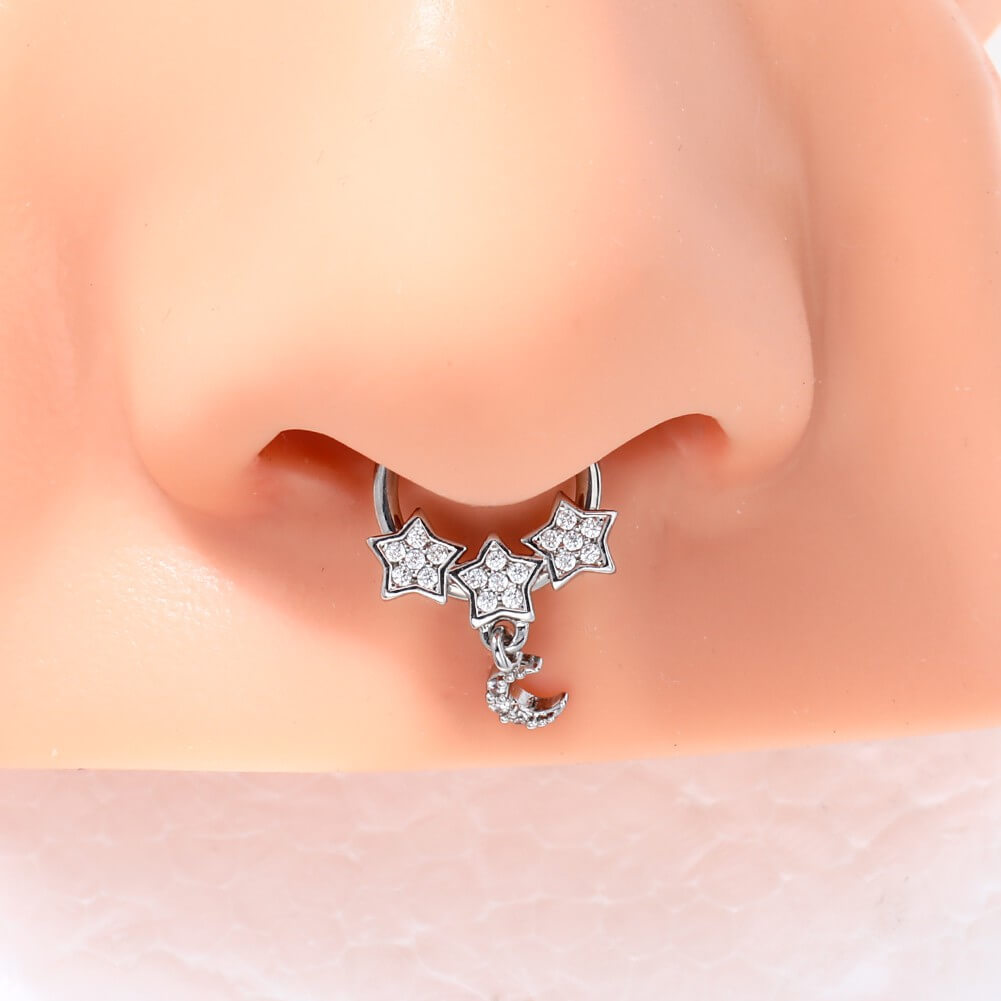 star and moon septum piercing
