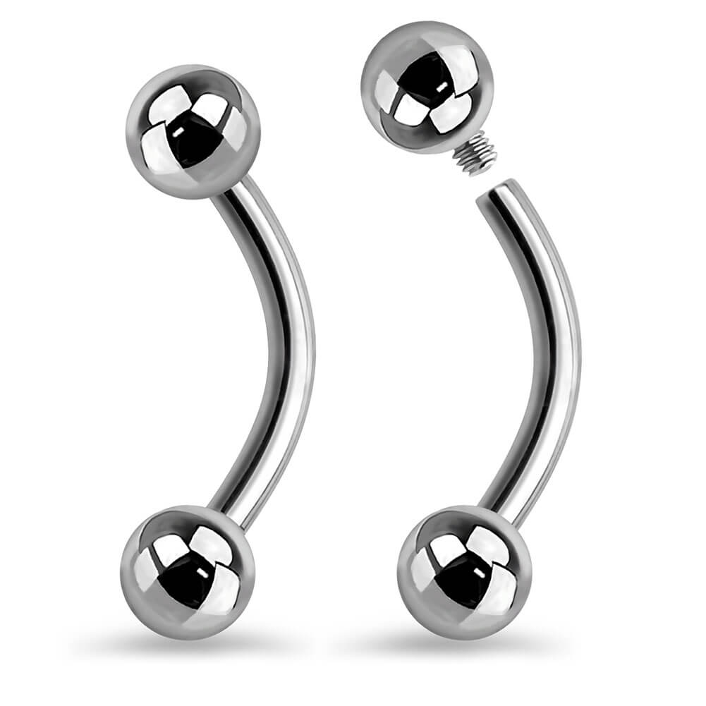 2PCS Internally Threaded Titanium Eyebrow Rings