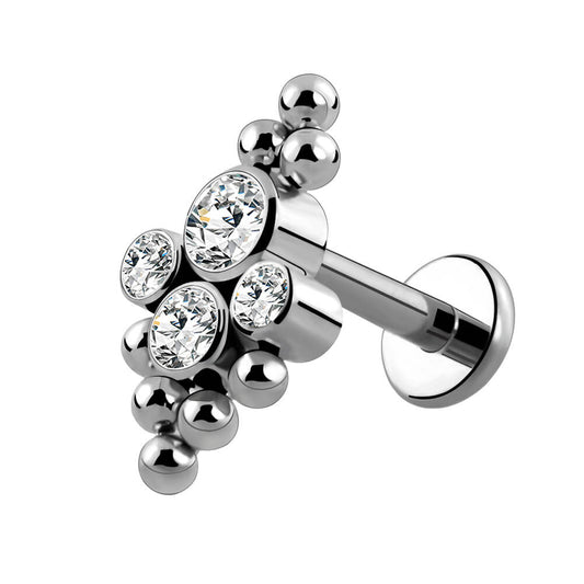 16G 6mm elegante titanio plano espalda Labret Stud