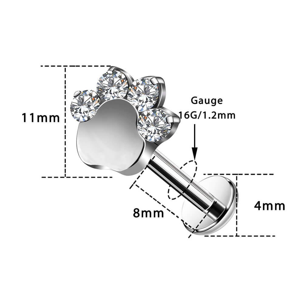 16g labret stud