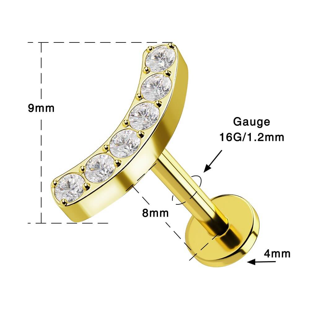 internally threaded labret 16g