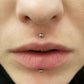 flat back labret piercing